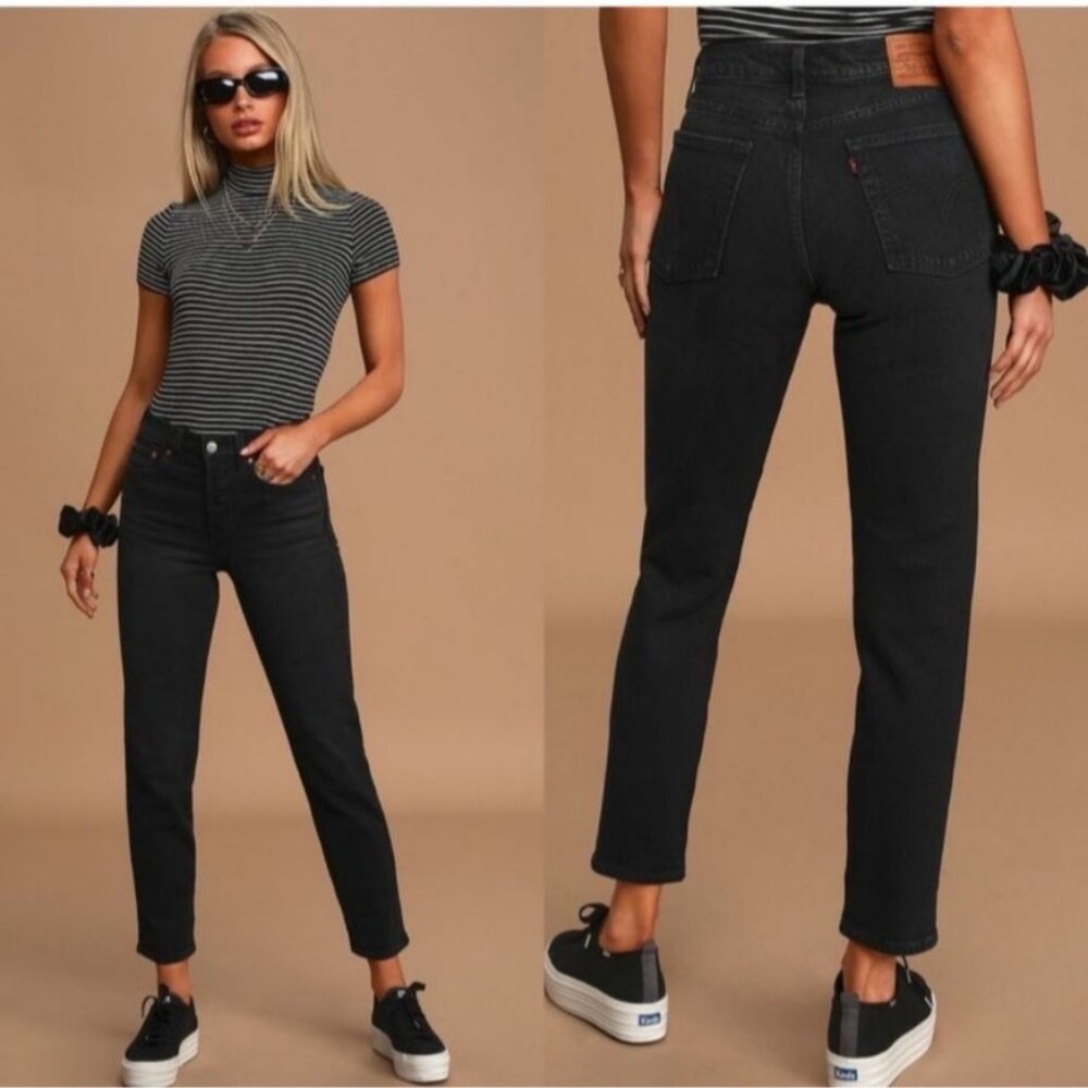 Levi's Wedgie Button-Fly Jeans Black Size 26